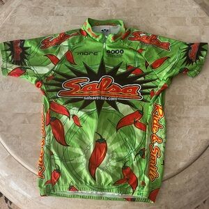 Salsa Cycles Green and Red Cycling Jersey -M